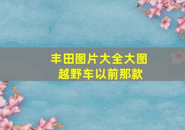 丰田图片大全大图 越野车以前那款